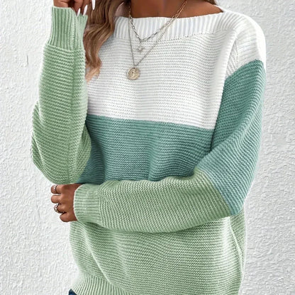 Women's Multicolor Crew Neck Sweater