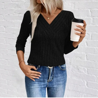 Classic Crew Neck Striped Knit Sweater