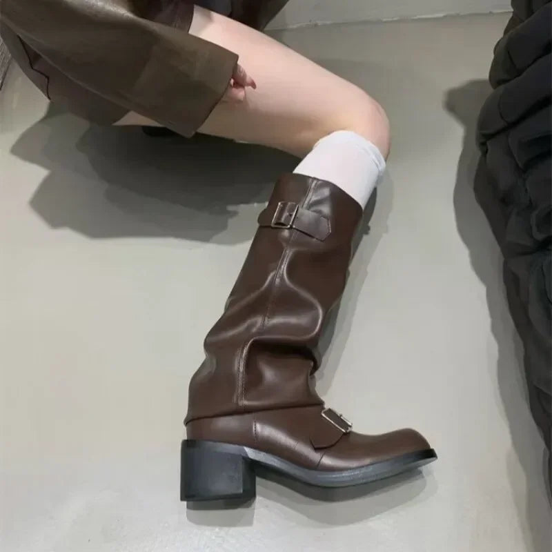 Trendy High Heel Knee High Platform Boots