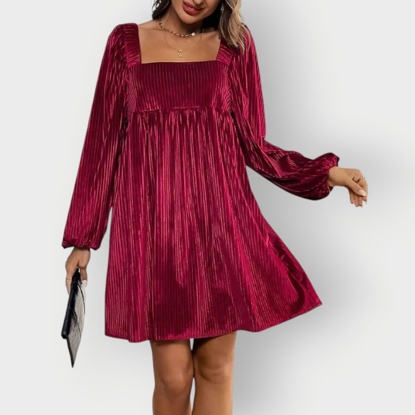 Luxurious Velvet Open Back Evening Dress
