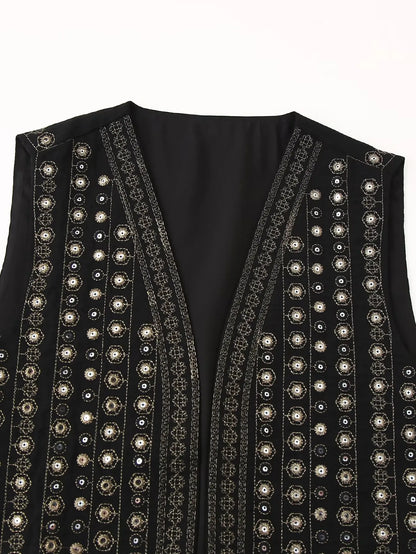 Glittery Embellished Bohemian Waistcoat