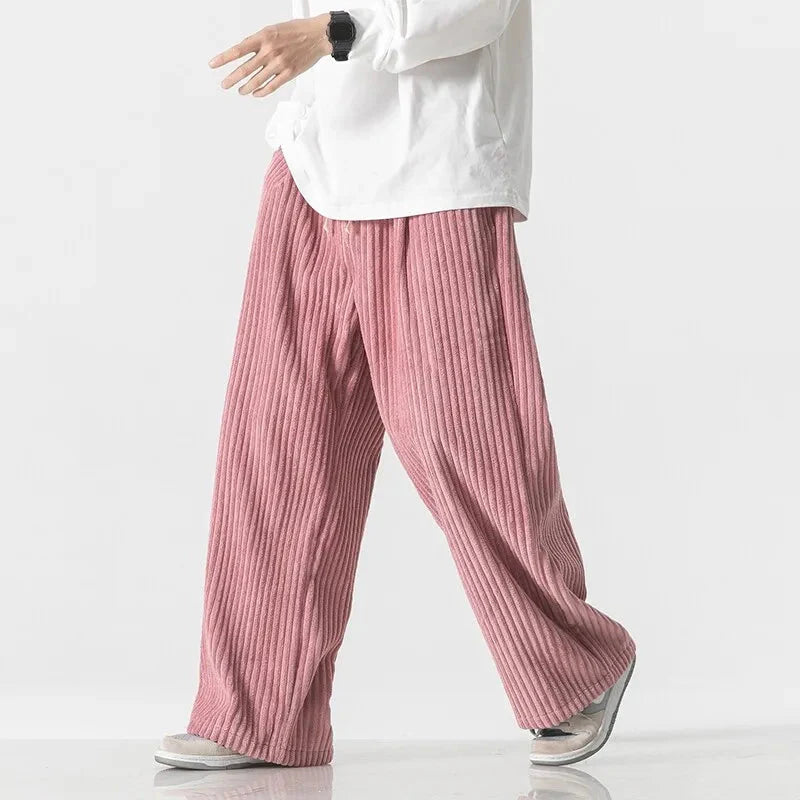Relaxed Fit Men's Ribbed Jogger Pants