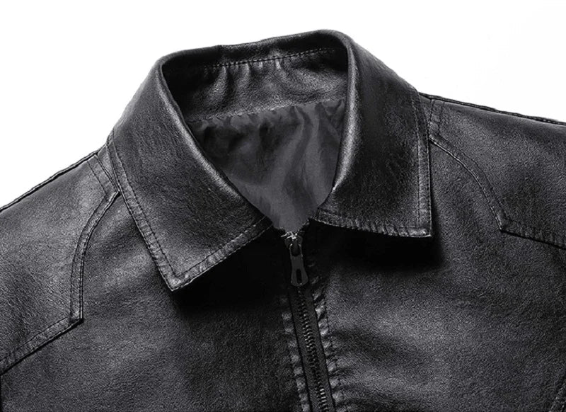 Rugged Motorcycle Leather Coat