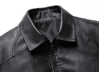Rugged Motorcycle Leather Coat