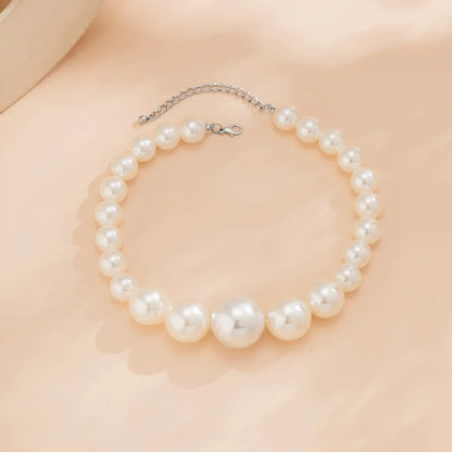 Elegant White Pearl Layered Necklace Set