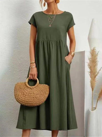 Classic Casual Crew Neck Dress
