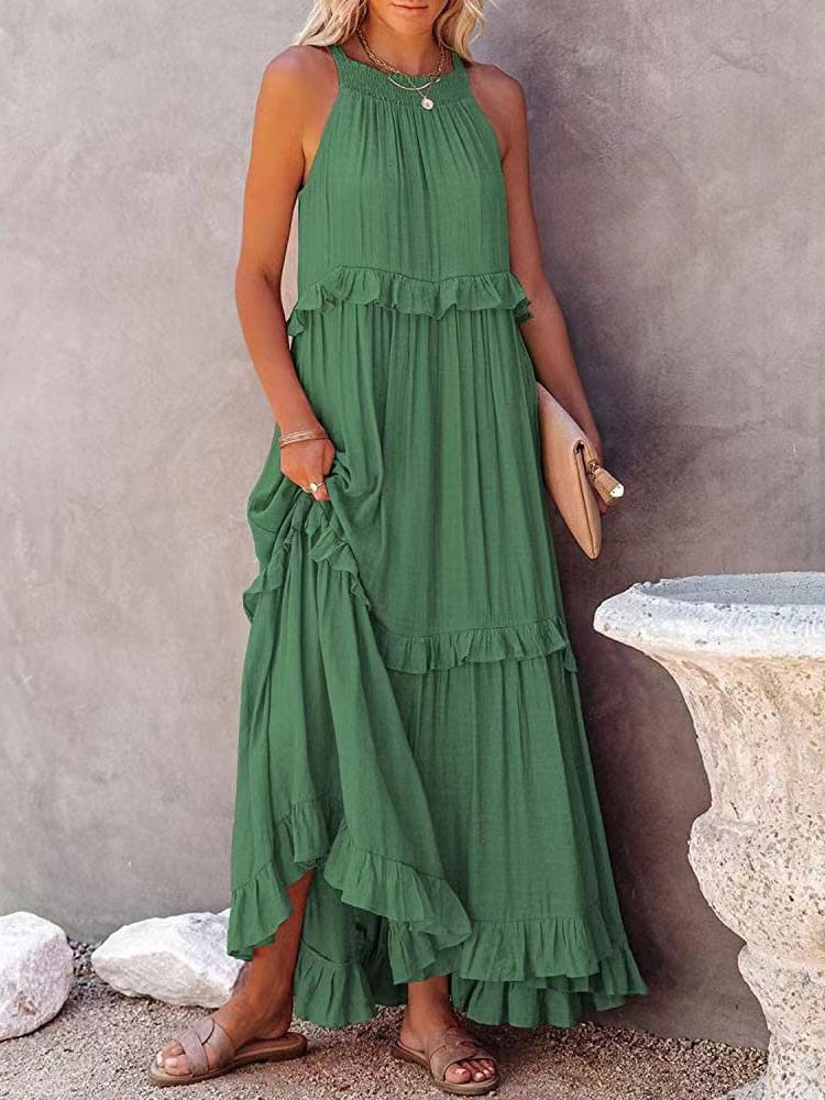 Comfortable Plus Size Sleeveless Maxi Dress