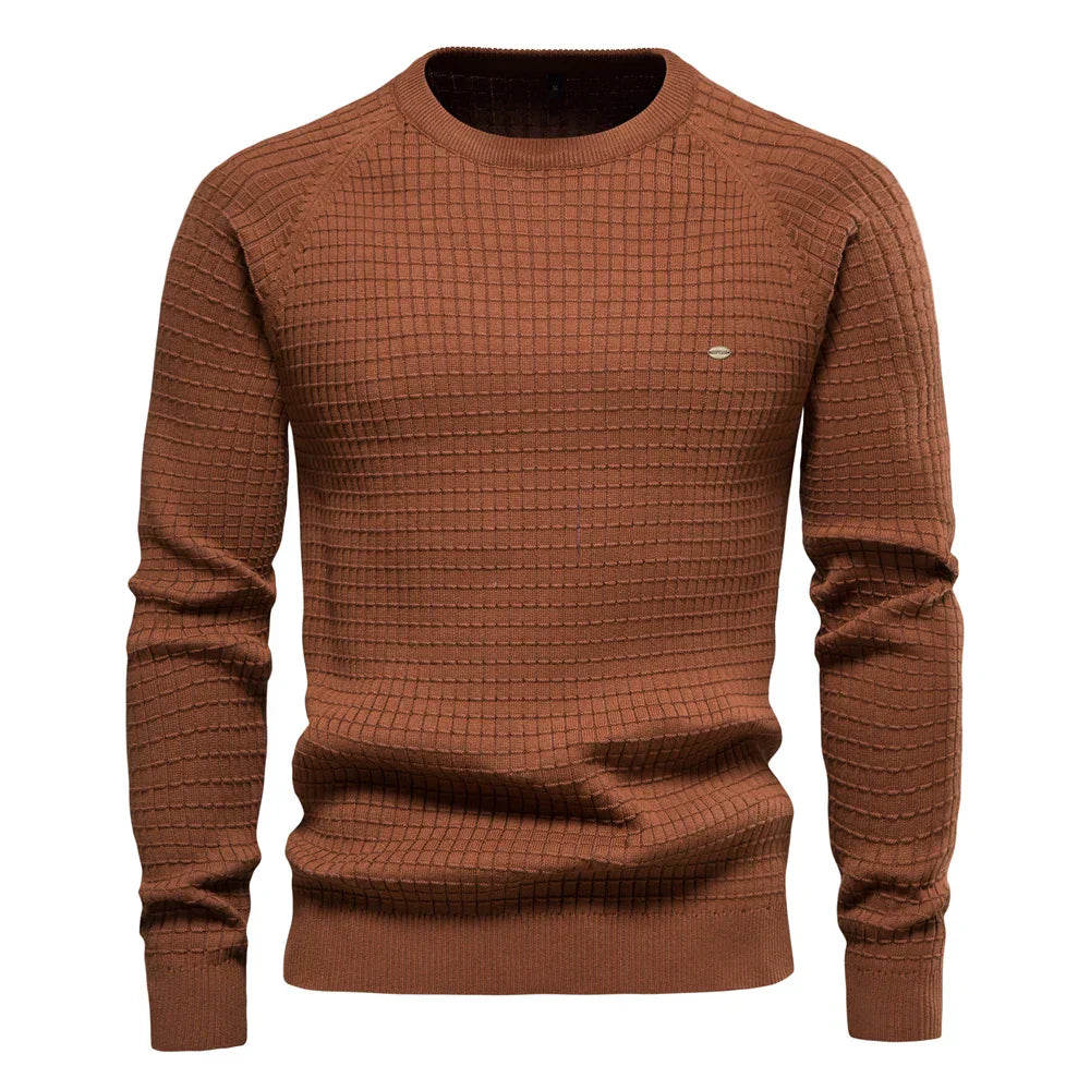Classic Grid Pattern Mens Sweater
