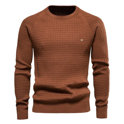 Classic Grid Pattern Mens Sweater