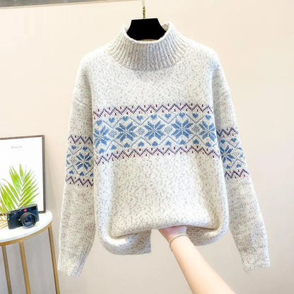 Cozy Winter Snowflake Pullover Sweater