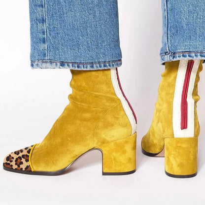 Elegant High Heel Square Toe Boots