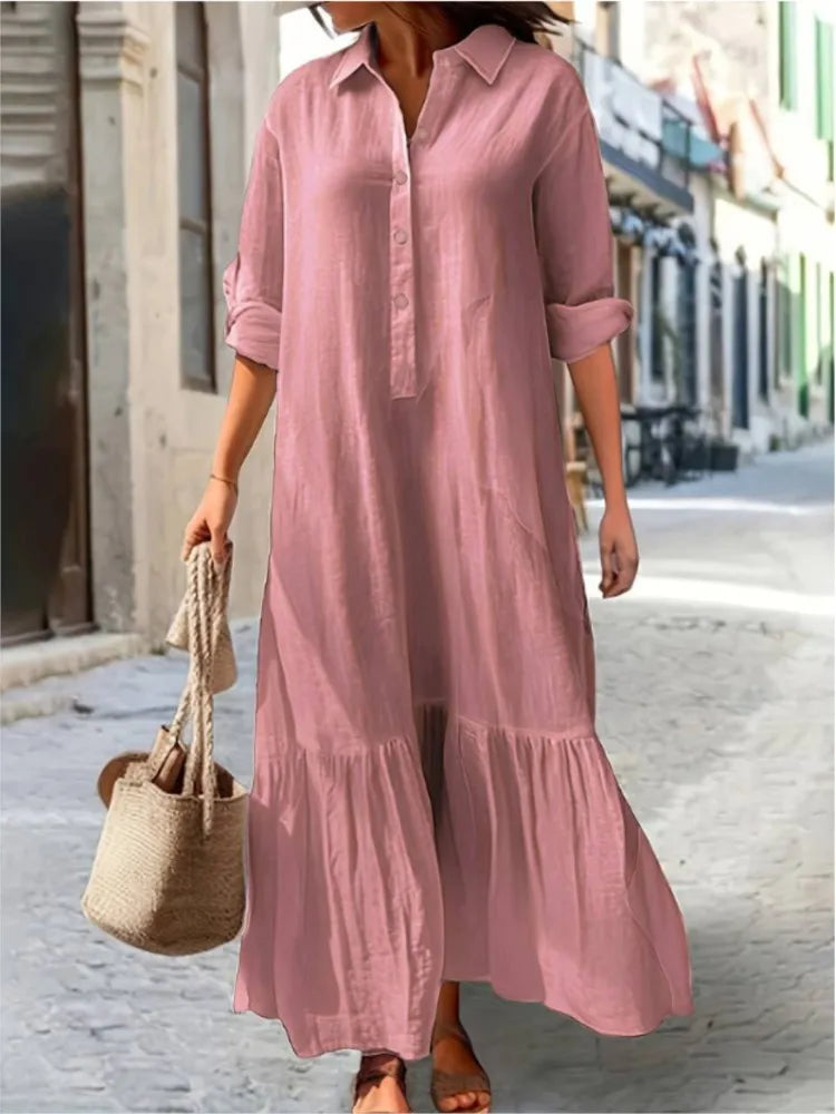 Layered Long Sleeve Maxi Dress