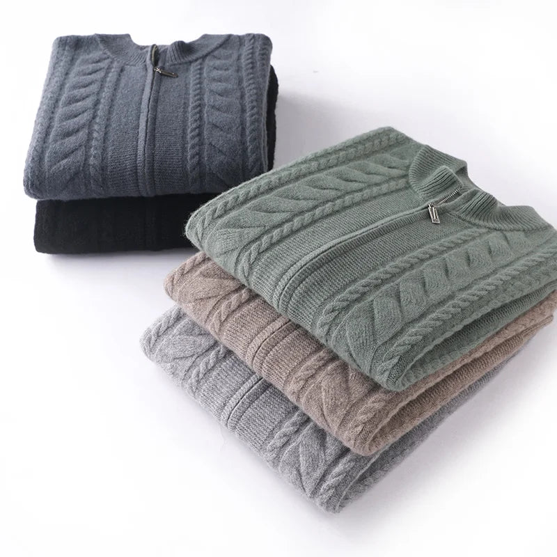 Soft Zip Up Merino Wool Sweater