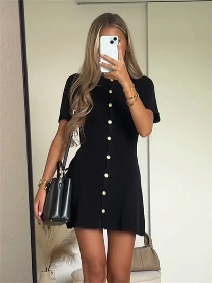 Fashionable Short Sleeved Knit Dress