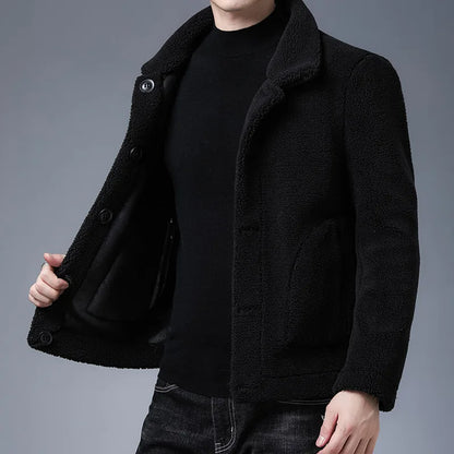 Casual Fleece Lined Button Jacket