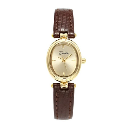 Elegant Oval Wrist Watch | Leather Strap Adjustable Watch