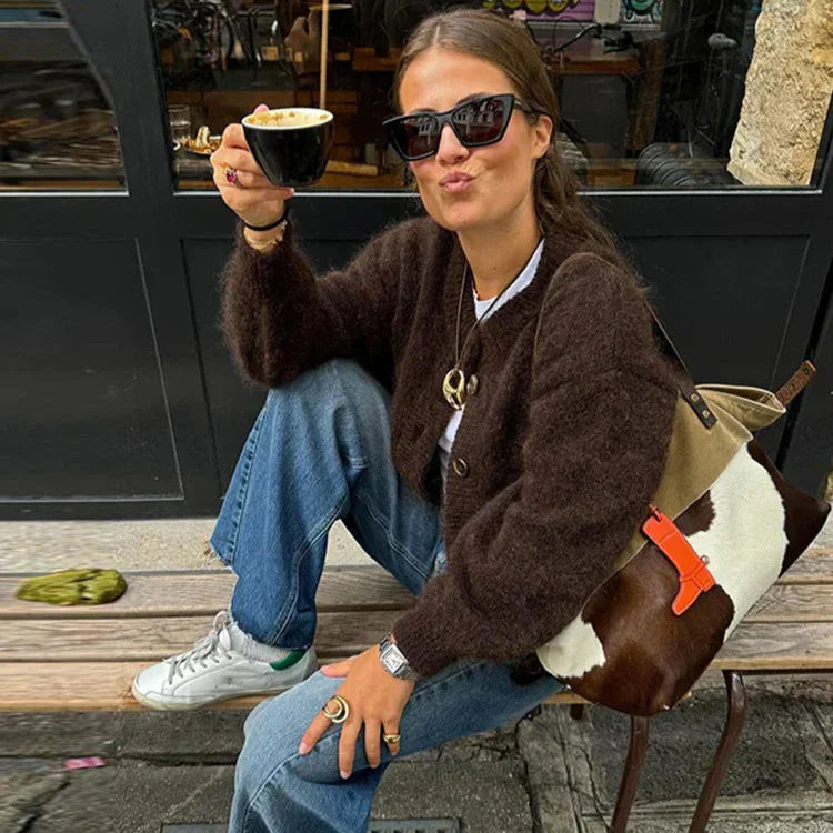 Stylish Button Front Open Cardigan