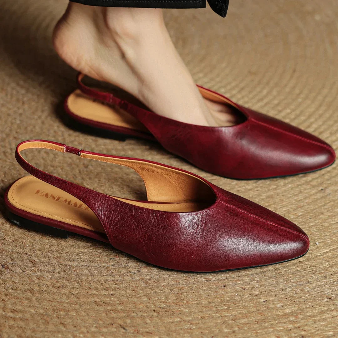 Elegant Pointy Toe Slip On Flats - Nocini