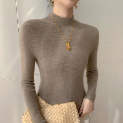 Fitted Crew Neck Knit Sweater - Nocini