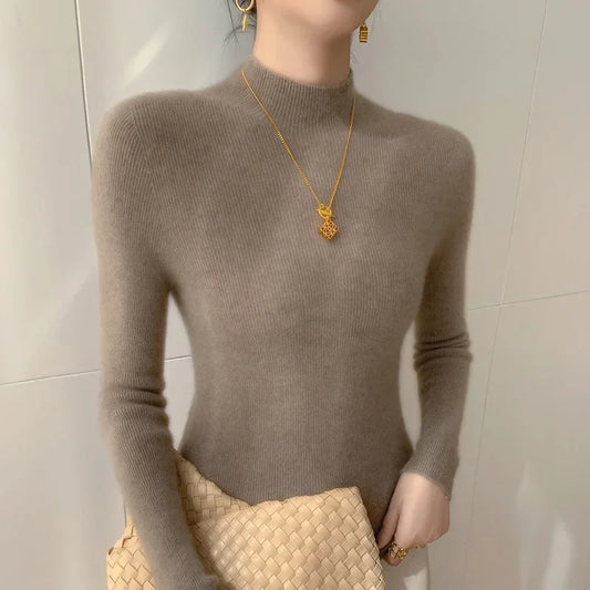 Fitted Crew Neck Knit Sweater - Nocini
