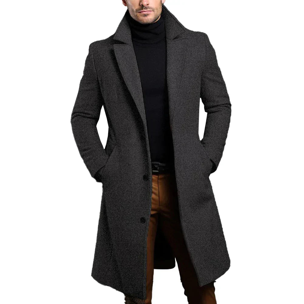 Classic Tall Button Front Coat for Men
