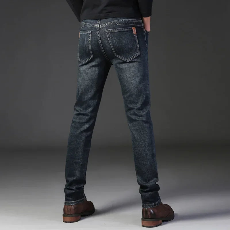 Faded Blue Distressed Denim Jeans