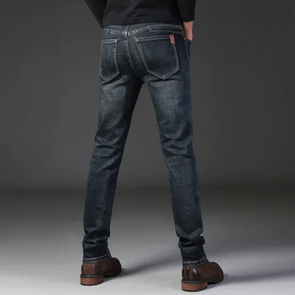 Faded Blue Distressed Denim Jeans