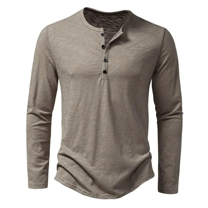Comfortable Classic Men's Plain Henley Shirt - Nocini