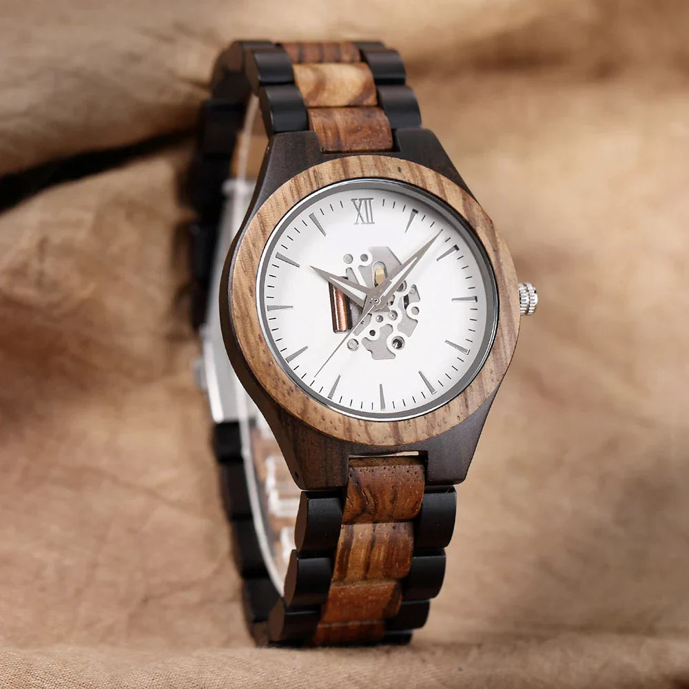 Classic Wooden Round Analog Watch
