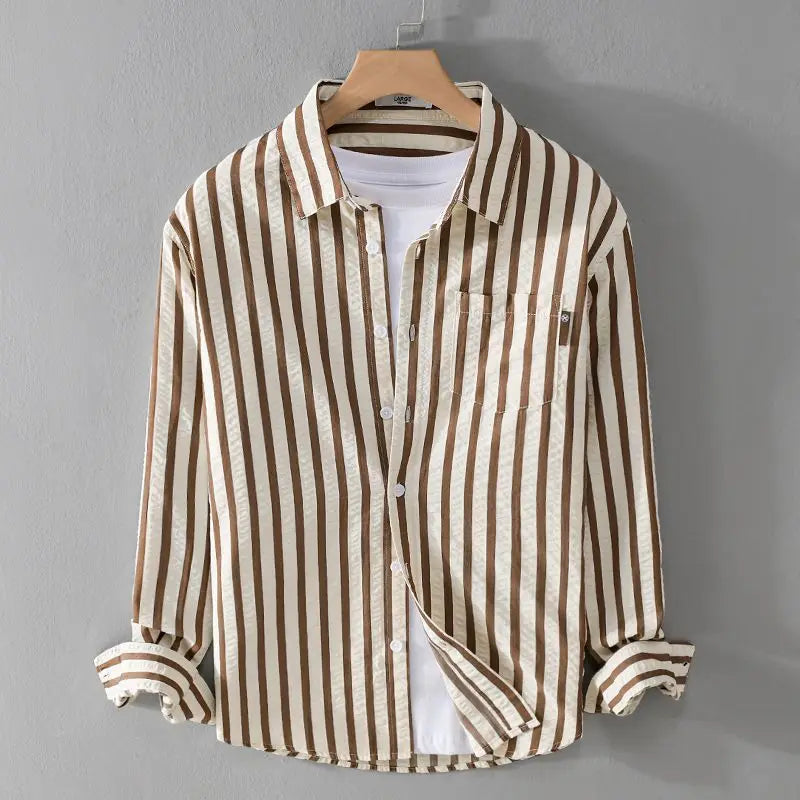 Casual Loose Fit Striped Shirt - Nocini