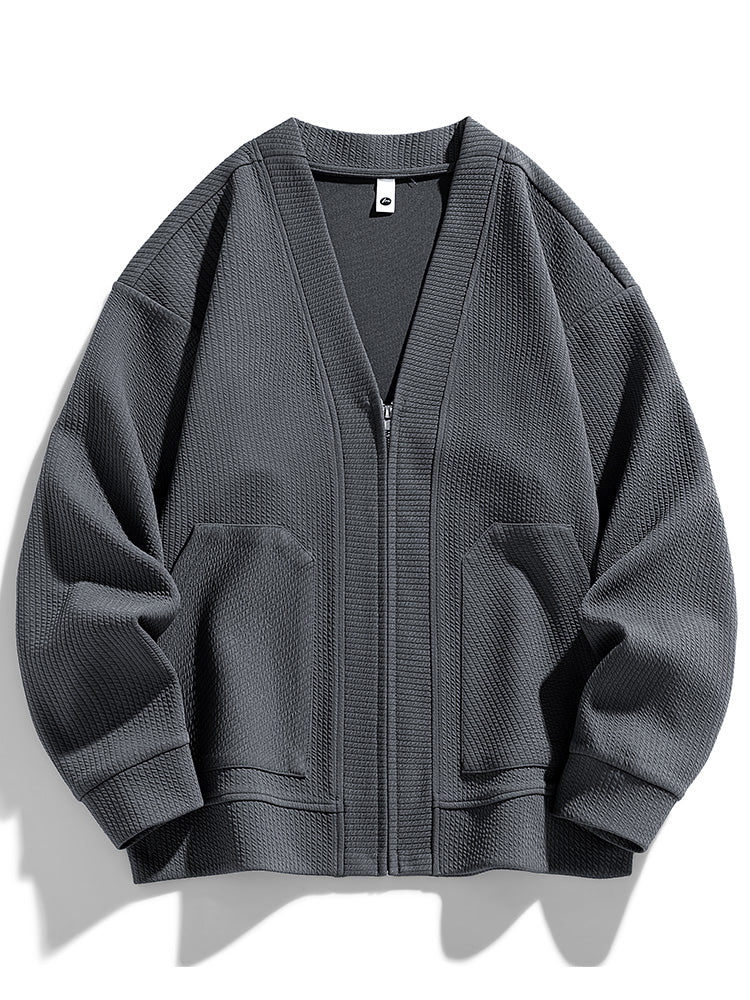 Large Zip Up Sweater Coat