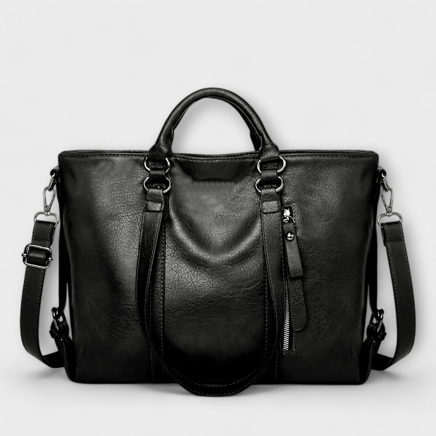 Large Faux Leather Tote Bag for Daily Use