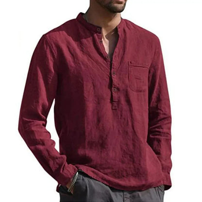 Casual Long Sleeve Men's Shirt Natural Fit