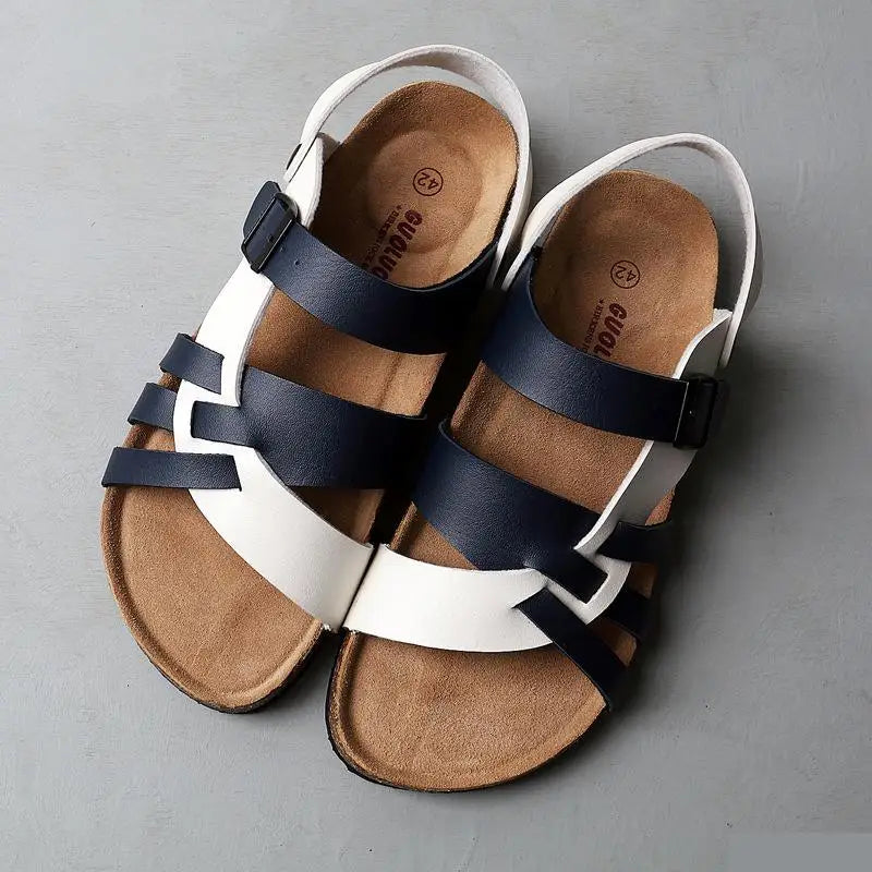Brown Genuine Leather Flip Flops