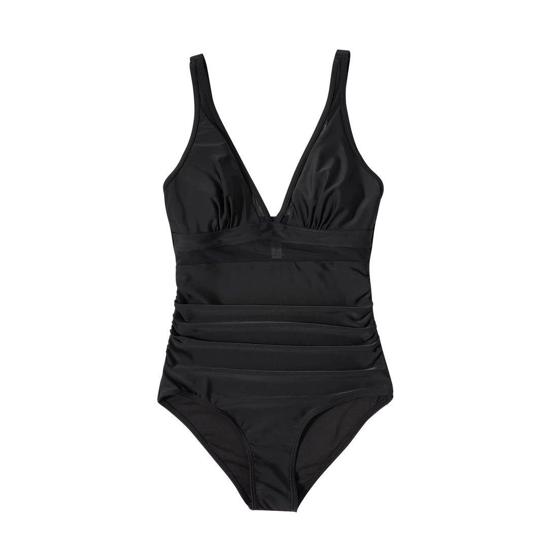 Slimming Black One-Piece Swimsuit for Women