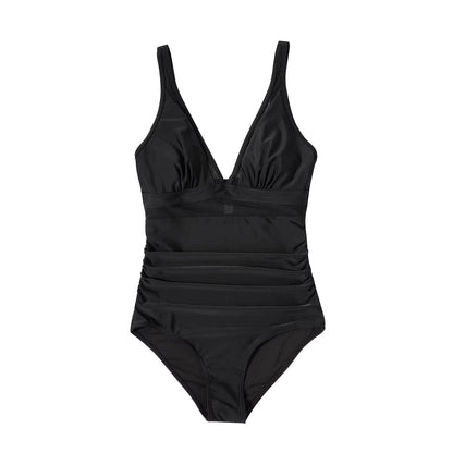 Slimming Black One-Piece Swimsuit for Women