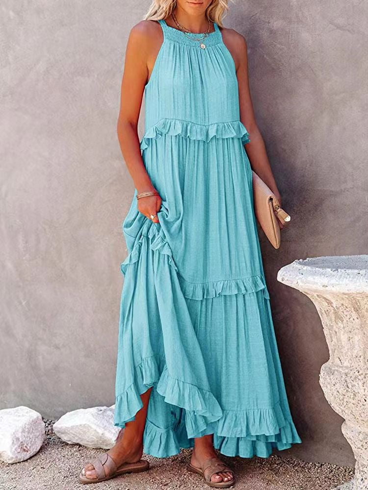 Comfortable Plus Size Sleeveless Maxi Dress