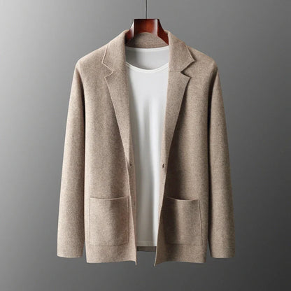 Men's Slim Fit Wool Cardigan Coat