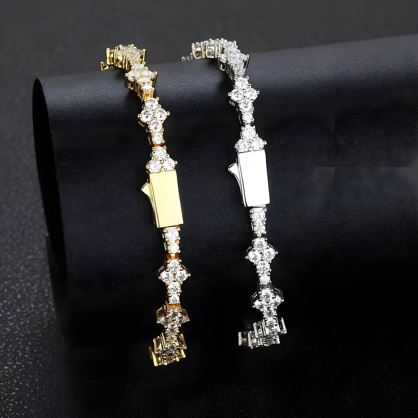 Sparkling Flower Charm Bracelet