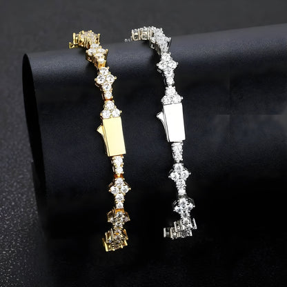 Sparkling Flower Charm Bracelet