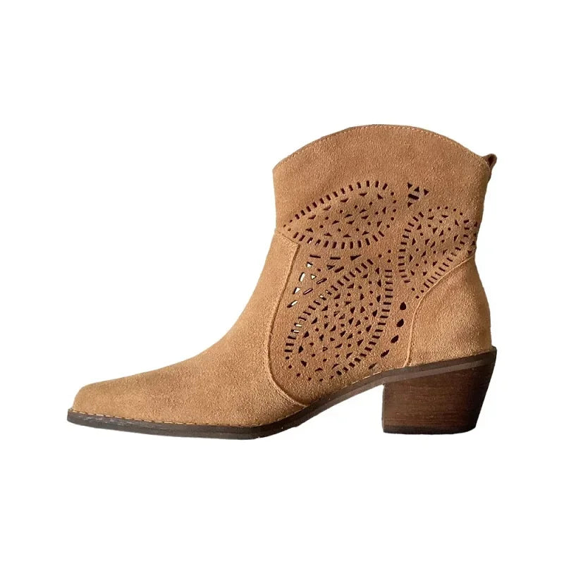 Elegant Leather Cowboy Boots for Women