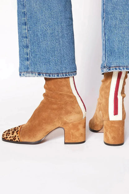 Elegant High Heel Square Toe Boots