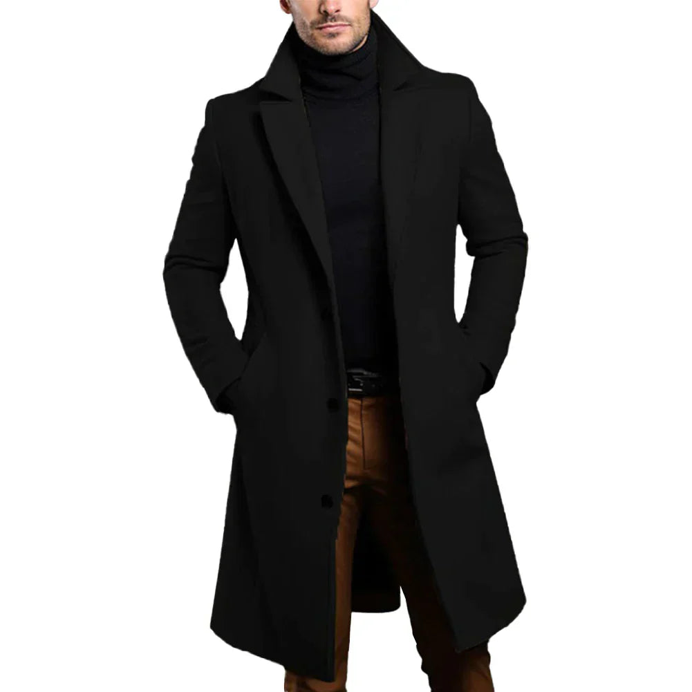 Classic Tall Button Front Coat for Men