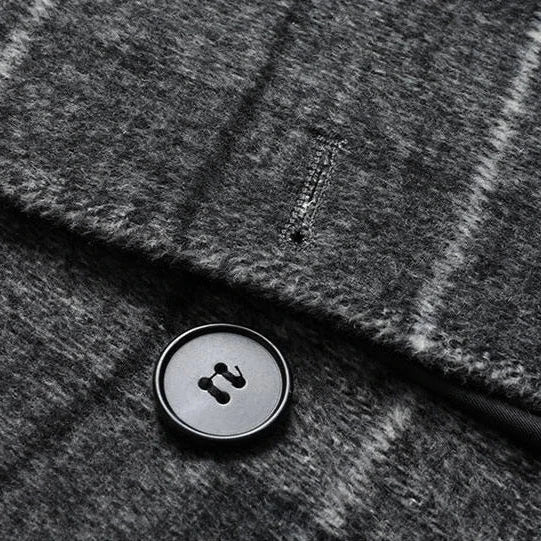 Warm Plaid Wool Winter Coat