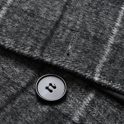 Warm Plaid Wool Winter Coat