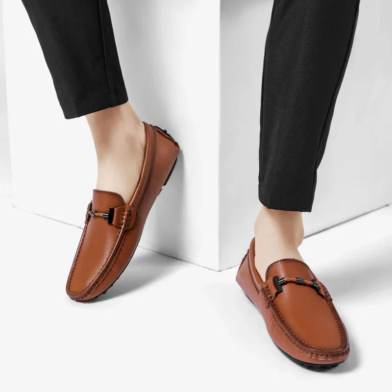 Classic Genuine Leather Slip On Shoe - Nocini