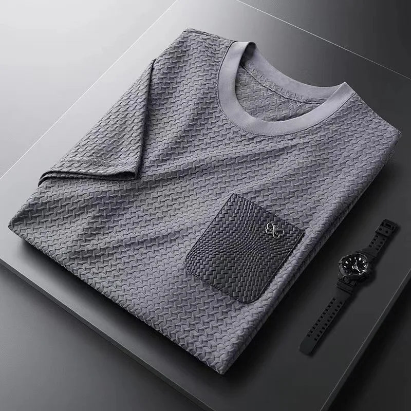 Textured Grid Pattern Shirt - Nocini