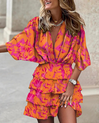 Pretty Floral Tiered Maxi Wrap Dress