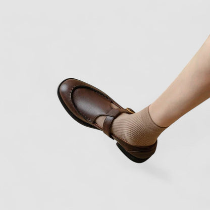 Comfortable Wide-Toe Mary Jane Flat Shoes