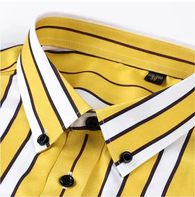 Casual Breton Style Cotton Shirt